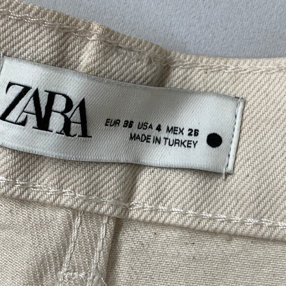 Zara Women Gold Jeans Size 4 Metallic Straight Leg Pant 32" - Picture 4 of 8